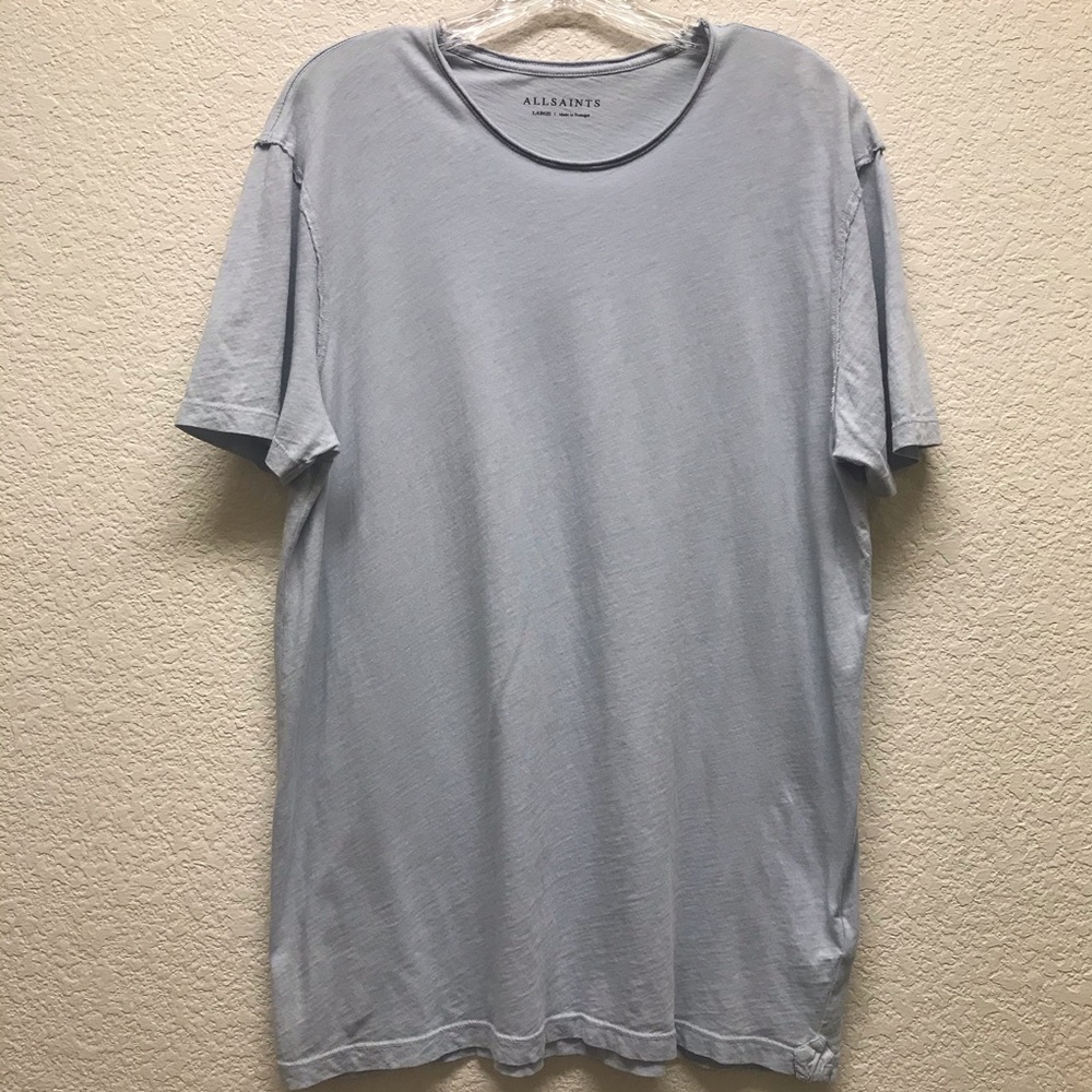 AllSaints | Figure Short Sleeve Crew Tee Soft Blue - Picture 2 of 7